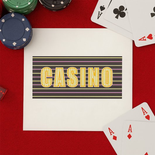 Casino teken met Neon Polka Dot Letters Servet