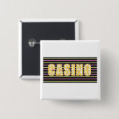 Casino teken met Neon Polka Dot Letters Vierkante Button 5,1 Cm (Voorkant /achterkant)