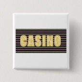 Casino teken met Neon Polka Dot Letters Vierkante Button 5,1 Cm (Voorkant)