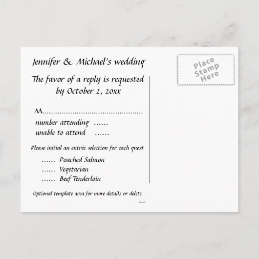 Casino thema bruiloft uitnodiging RSVP (Achterkant)