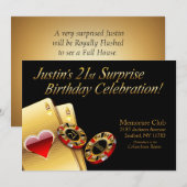 Casino Thema Feest VRAAG ME OM NAAM OP CHIPS TE ZE Kaart (Voorkant / Achterkant)