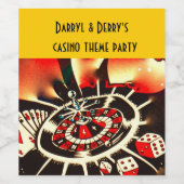 Casino Thema Feest Wijn Etiket (Enkel label)