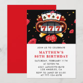 Casino thema Red Dice Roulette Poker 86e verjaarda Kaart (Voorkant / Achterkant)