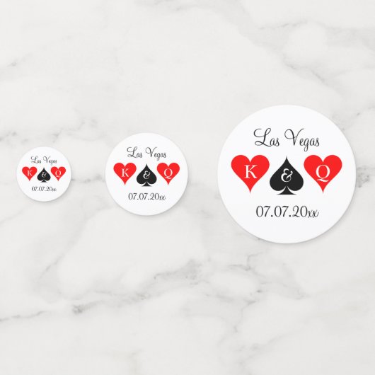 Casino thema Vegas bruiloft aangepaste monogram ta Confetti (Voorkanten)