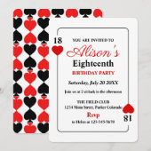 Casino thema Verjaardag Party uitnodiging (Voorkant / Achterkant)