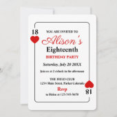 Casino thema Verjaardag Party uitnodiging (Voorkant)