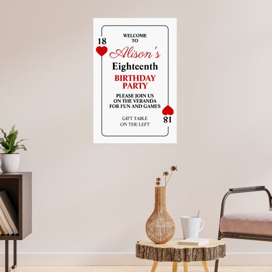 Casino Thema Verjaardagsfeest Poster (Woonkamer 3)
