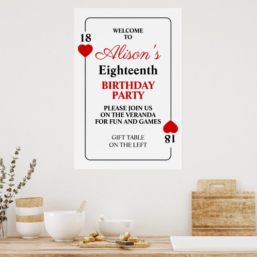 Casino Thema Verjaardagsfeestje Poster (Keuken)