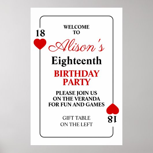 Casino Thema Verjaardagsfeestje Poster (Voorkant)