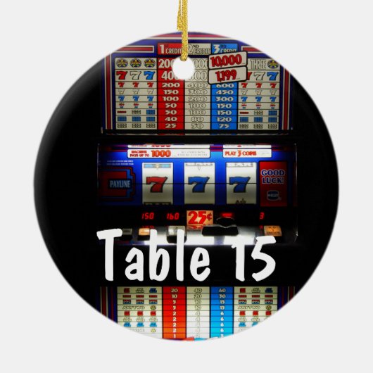 Casino-thematabel Las Vegas Keramisch Ornament (Achterkant)