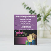 Casino Theme 40th Birthday Celebration paars Kaart (Staand voorkant)