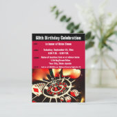Casino Theme 60th Birthday Celebration Kaart (Staand voorkant)