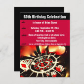 Casino Theme 60th Birthday Celebration Kaart (Voorkant / Achterkant)