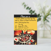 Casino Theme Black en Gold Kaart (Staand voorkant)