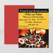 Casino Theme Brunch voor Bride en Groom Kaart (Voorkant / Achterkant)