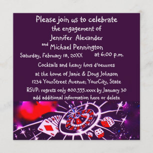 Casino Theme Engagement Party Kaart