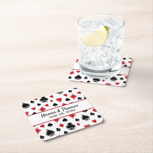 Casino Theme Las Vegas Wedding Kartonnen Onderzetters (Insitu)