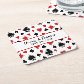 Casino Theme Las Vegas Wedding Kartonnen Onderzetters (Schuin)