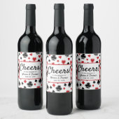Casino Theme Las Vegas Wedding Wine Label Wijn Etiket (Flessen)