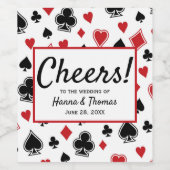 Casino Theme Las Vegas Wedding Wine Label Wijn Etiket (Enkel label)