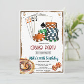 Casino theme party Invitation Kaart (Staand voorkant)