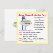 Casino Theme Vegas Style Graduation Party Kaart (Voorkant / Achterkant)
