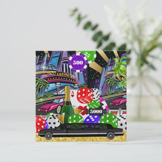 Casino Uitnodiging (Staand voorkant)