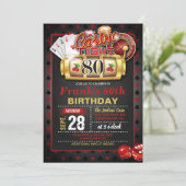 Casino uitnodiging 80ste verjaardag (Staand voorkant)