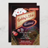 Casino Uitnodiging, Casino Party Kaart (Voorkant / Achterkant)