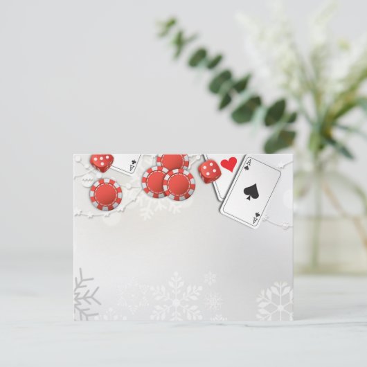 Casino Vakantie Feestdagenkaart (Staand voorkant)