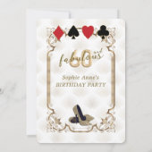 Casino Vegas Art Deco 60 en Fabulous Verjaardag  Kaart (Achterkant)