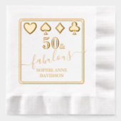 Casino Vegas Goud 50 en Fabulous Vrouw Verjaardag Folie Servetten (Voorkant)