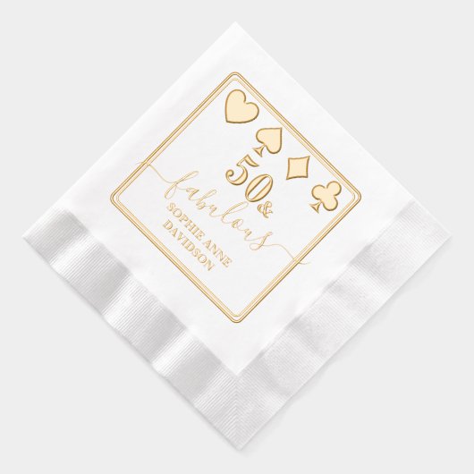 Casino Vegas Goud 50 en Fabulous Vrouw Verjaardag Folie Servetten (Rechts)