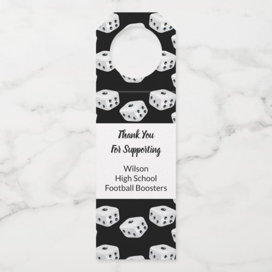 Casino Vegas Night Fundraiser Dice Theme Flessenhanger (Voorkant)
