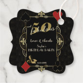 Casino Vegas Poker 50 en Fabulous Verjaardagsfeest Bedankjes Labels (Achterkant)