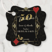 Casino Vegas Poker 50 en Fabulous Verjaardagsfeest Bedankjes Labels (Voorkant)