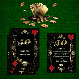 Casino Vegas Poker 50 en Fabulous Verjaardagsfeest Bedankkaart