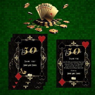 Casino Vegas Poker 50 en Fabulous Verjaardagsfeest Bedankkaart