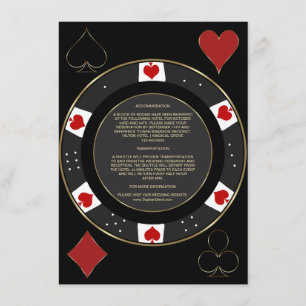 Casino Vegas Poker Chip Huwelijksaccommodatie Informatiekaartje