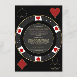 Casino Vegas Poker Chip Trouwaccommodatie Informatiekaartje