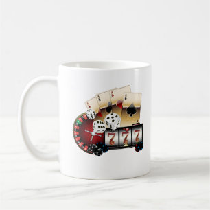 casino, vegas, poker, gokken, volwassene koffiemok