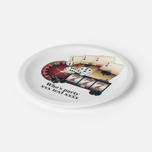 casino, vegas, poker, gokken, volwassene papieren bordje (Gekanteld)