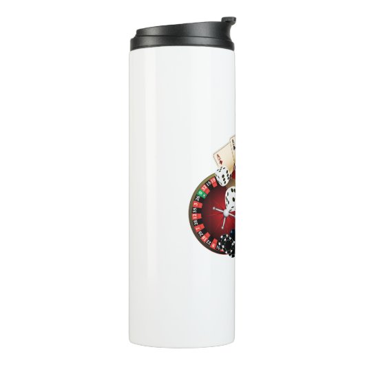 casino, vegas, poker, gokken, volwassene thermosbeker (Gedraaid links)