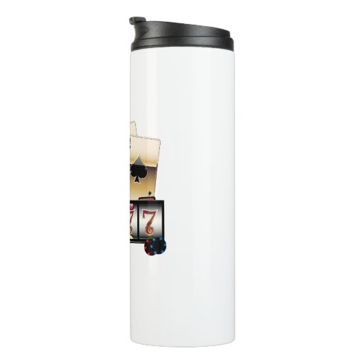 casino, vegas, poker, gokken, volwassene thermosbeker (Geroteerd rechts)