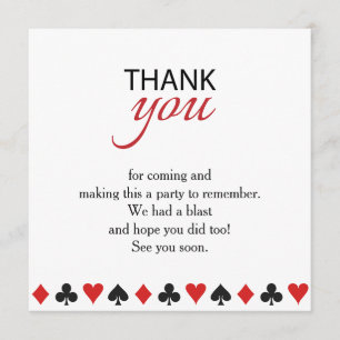 Casino Vegas Poker Texas Party - Hartelijk dank Bedankkaart