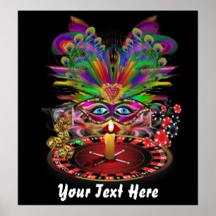 Casino Vegas Queen Party 32"X"34 Uitzicht Notes Poster