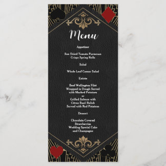 Casino Vegas Roaring 20s Gatsby Art Deco Bruiloft Menu