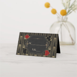 Casino Vegas Roaring 20s Gatsby Art Deco Bruiloft Plaatskaartje