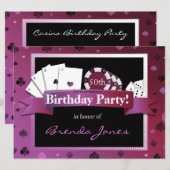 Casino- Vegas stijl Verjaardag uitnodiging (Voorkant / Achterkant)