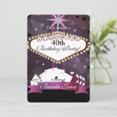 Casino/Vegas style Birthday Invitation Kaart (Staand voorkant)